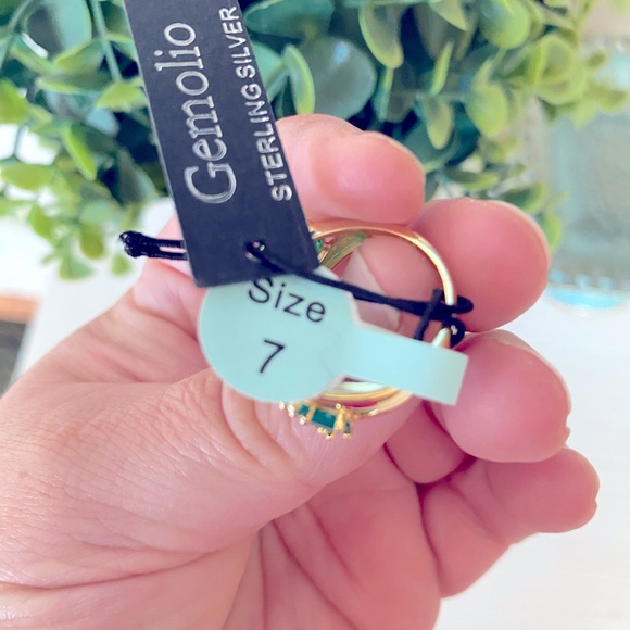 Brand New Gemolio Gold over Sterling Silver Genuine Chalcedony Size 7 ring - Picture 3 of 8